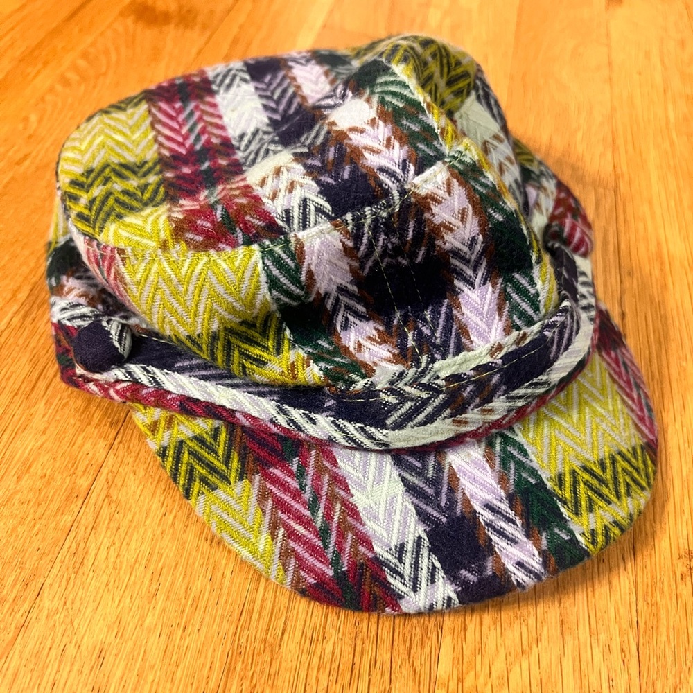plaid multicolored cap